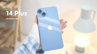 iPhone 14 Plus Blue unboxing  aesthetic setup | Genshin | accessories