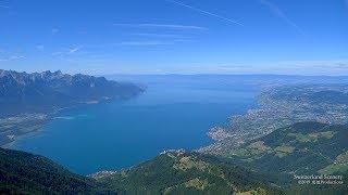 4K Rochers de Naye, Lake Geneva  Vaud SWITZERLAND アルプス山脈