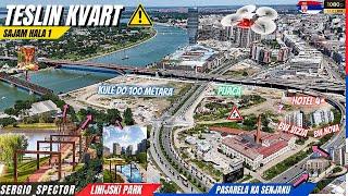 TESLIN KVART u Beogradu na vodi, detaljno DRONOM i Projekti novih zgrada uz komentare #beograd