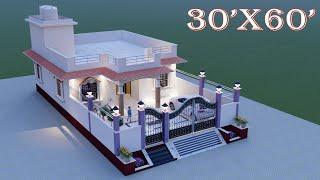 30x60 Ghar ka Design idea II 3Bhk House Design II Simple House Design By@Myhomeplan