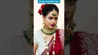 Green Jewellery Set #greenjewelry #bridejewelry #Greennecklaceset