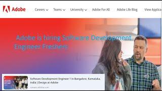 Adobe is hiring Software Development Engineer Freshers