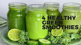 4 Healthy Green Smoothies | low calorie | high in anti-oxidant & essential minerals | Boost immunity