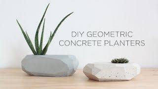 DIY Geometric Concrete Planters