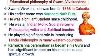 Educational philosophy by Swami Vivekananda/ for all teaching exams