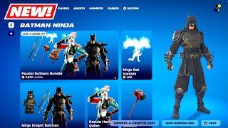 NEW Batman Ninja Skins BUNDLE & EMOTES Item Shop Fortnite! (Knight Batman & Karuta Harley Quinn)