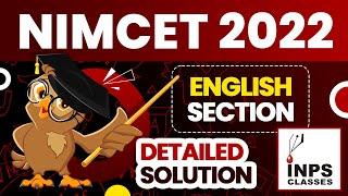 NIMCET 2022 || ENGLISH SECTION DETAILED SOLUTION || INPS CLASSES