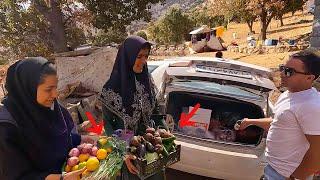 A Meeting Between Mahmoud and Akram, with Bags Full of Fresh Produce