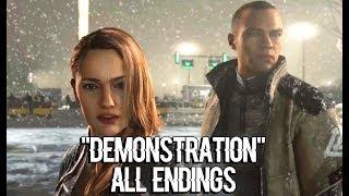 DETROIT BECOME HUMAN - All Endings of Markus' Demonstration | Sing, Kiss, Surrender, Nuclear Bomb