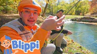 Blippi Goes Fishing! | Blippi | Kids Songs | Moonbug Kids