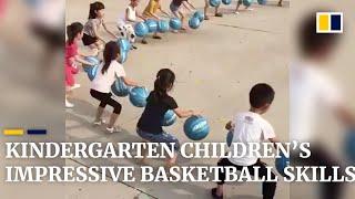 Chinese kindergarten children’s impressive basketball skills go viral globally