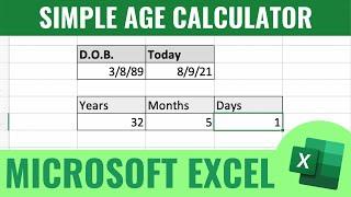 Age Calculator Tutorial In Microsoft Excel