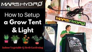 Mars Hydro Grow Tent Kit Setup | How to Grow Vegetables & Herbs Indoors Using a Grow Light & Tent