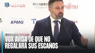 Abascal advierte que Vox no es "el coche escoba" del Partido Popular