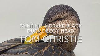 Painting a Black Duck Drake Decoy Head