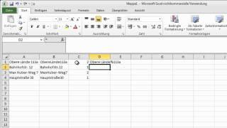 Excel 2010: Straße und Hausnummer korrekt auf zwei Spalten aufteilen