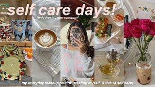 self care days relaxing & cozy moments, everyday makeup routine, & enjoying my own company!