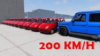 10 Daewoo Matiz vs Mercedes-Benz G63 200 KM/H - BeamNG Drive