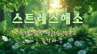 너무 많은 생각을 멈추고 음악과 함께 불안과 스트레스를 날려버리세요 힐링음악, 치유명상음악, 아침음악, 수면에도 사용 가능