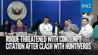 Harry Roque threatened with contempt citation after clash with Hontiveros