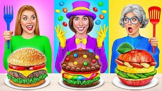 Willy Wonka vs Grandma Cooking Challenge | Kitchen War by Multi DO Challenge