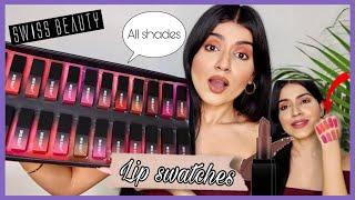 SWISS BEAUTY HD MATTE LIPSTICK SWATCHES | Swiss Beauty Lipsticks Reveiw | Best Affordable Lipstick