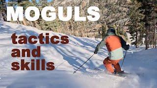 Mogul skiing: tactics, pole plants, edging, rotary, teaching focus points