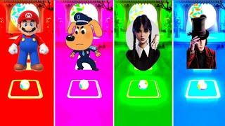 Super_Mario vs Sheriff_Labrador vs Wednesday_Addams vs WonkaWho is the best