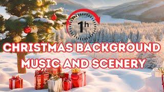 1 Hour of Background Christmas Music & Scenery | Transform Your Home for the Holiday Season! 