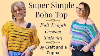 The Super Simple Boho Top, Crochet tutorial, Crochet pattern, Learn to crochet,