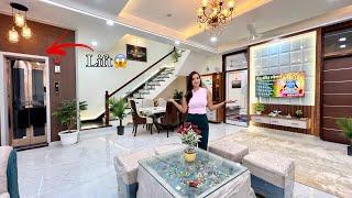 Inside 148 Gaj Most Beautiful 4BHK Triplex House With Golden LIFT  Roof Garden🪴 Villa in Jaipur️