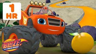 1 HOUR of Blaze SMASHING Fruits, Giant Snowballs, and More!  w/ AJ | Blaze and the Monster Machines