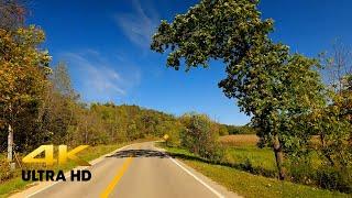 Historic Stagecoach Trail Scenic Drive from Galena to Lena, Illinois  |  4K with Ambient Music