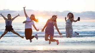 Walking with my Girlfriends at the Beach