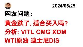 美股分析：黄金ETF VITL CMG XOM WTI原油 迪士尼DIS 20240525