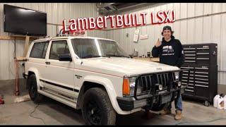 LSXJ build highlights. Lambertbuilt Cherokee restomod. Garage built to Barrett-Jackson.