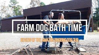 Bathing Our Farm Dogs! Plus reviewing the Amazon BingBing Dog Tub