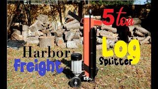 Harbor Freight 5 Ton Electric Log Splitter Test Review