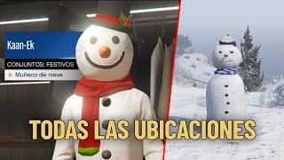 Todas las 25 UBICACIONES de los Muñecos de Nieve * Obten el traje Hombre de Nieve | GTA V Online