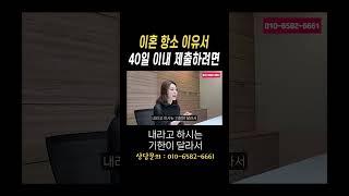 2025년 이혼소송 항소하면 항소이유서 40일 내에 제출해야합니다#법무법인승원