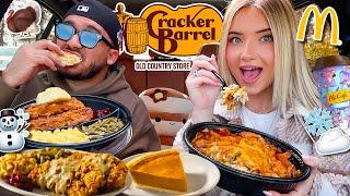 Eating Cracker Barrel's THANKSGIVING Menu! + McDonald's Holiday Cups