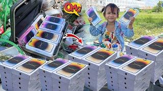 OMG!!Little girl found many iphone 14 pro max in Suitcase Black