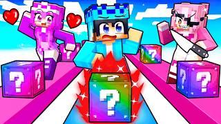 Playing a GIRLS ONLY OP LUCKY BLOCK RACE in Minecraft!