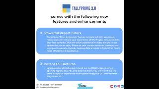 TallyPrime 3.0 comes with the following new features and enhancements |TallyPrime 3.0 | new features