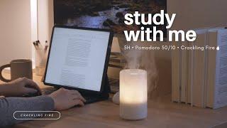 5-HOUR STUDY WITH ME Cozy Evening  Fire Crackling Sounds / Pomodoro 50/10 / No Music [Ambient ver.]