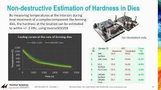 Non-destructive estimation of hardness in dies