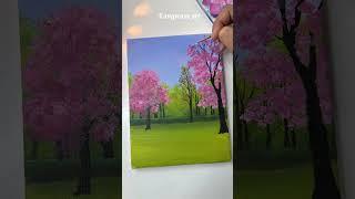 Acrylic painting tutorial/easy cherry blossom painting