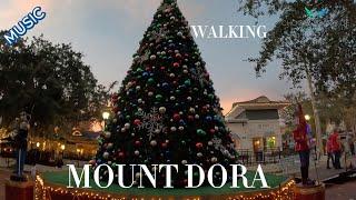 WALKING IN MOUNT DORA CHRISTMAS DECORATION  - 4K 60FPS - Florida - MUSIC.