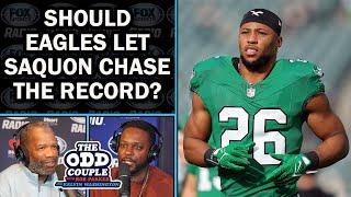 Should Saquon Barkley Pursue the Rushing Record to Finish the Season? | THE ODD COUPLE