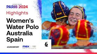 Women's Gold Medal Water Polo Match | Australia vs Spain  | #paris2024  #olympics